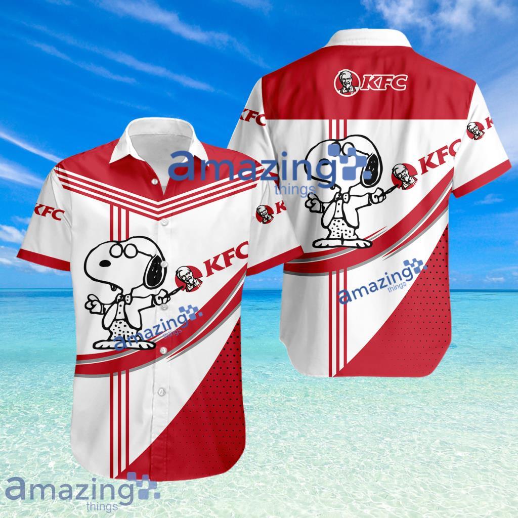 Kfc Logo Snoopy Pattern Tropical Button Down Hawaiian Shirt image Kfc Logo Snoopy Pattern Tropical Button Down Hawaiian Shirt Product Photo 1