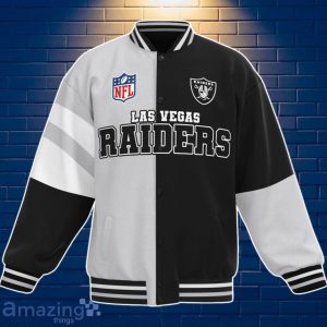 Las Vegas Raiders Baseball Jacket Custom Number & Name Youth Style For Fans Product Photo 3