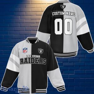 Las Vegas Raiders Baseball Jacket Custom Number & Name Youth Style For Fans Product Photo 1