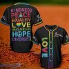 LGBT Love Equality Kindness Peace Baseball Jersey Shirt Style Gift