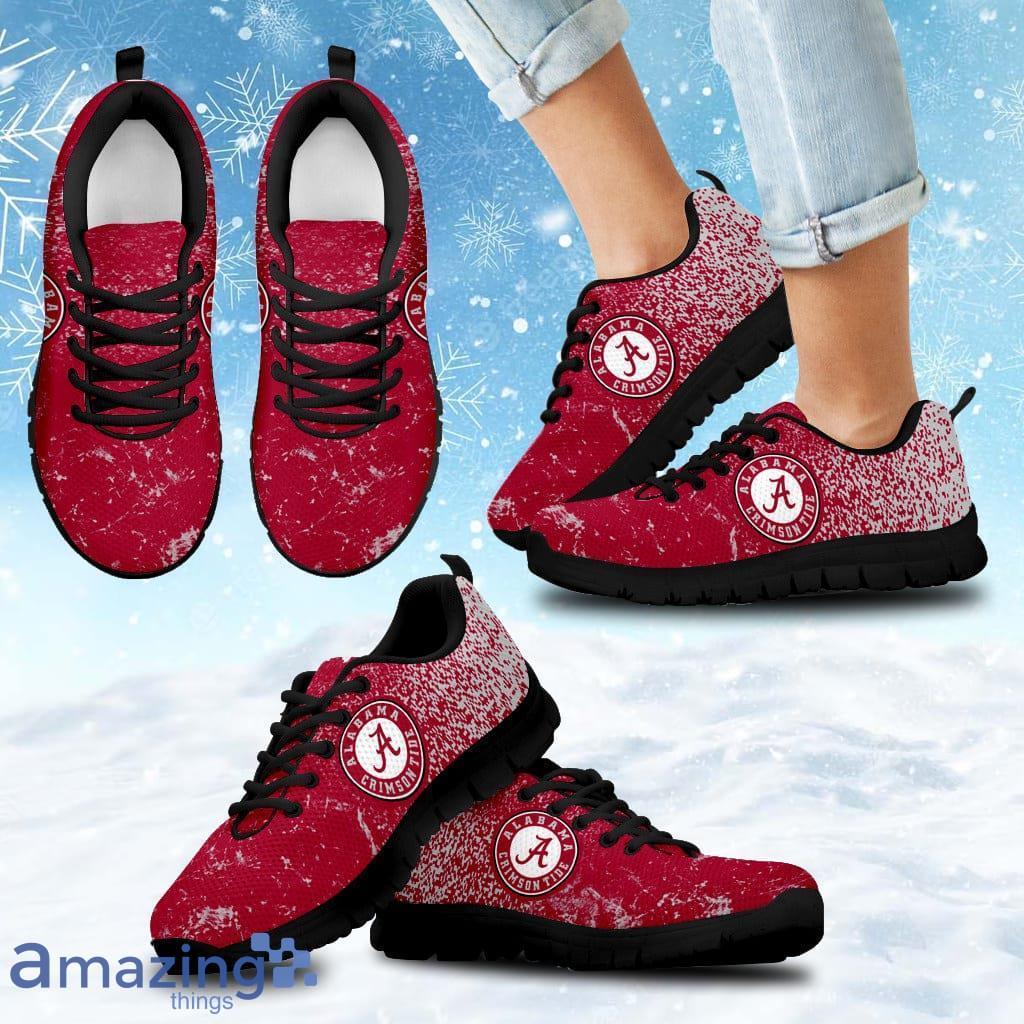 Light Tiny Pixel Smashing Pieces Alabama Crimson Tide Sneakers Shoes Gift For Big Fans image Light Tiny Pixel Smashing Pieces Alabama Crimson Tide Sneakers Shoes Gift For Big Fans Product Photo 1