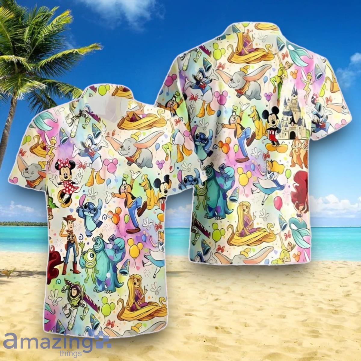 Lilo And Stitch Hawaiian Shirt Impressive Gift Disney Characters Summer Beach Gift image Lilo And Stitch Hawaiian Shirt Impressive Gift Disney Characters Summer Beach Gift Product Photo 1