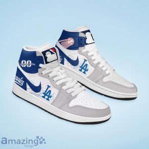 Los Angeles Dodgers MLB Air Jordan Hightop Custom Number & Name Trending Shoes Product Photo 2