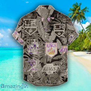 Los Angeles Kings Set Hawaiian Shirt And Shorts Combo Retro Style For Fans Product Photo 2