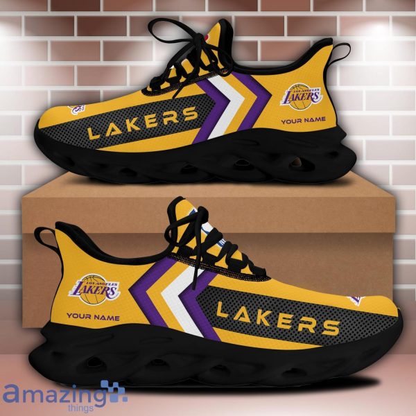 Los Angeles Lakers NBA Custom Name Personalized Sport Sneakers Max Soul Shoes For Fans Product Photo 2