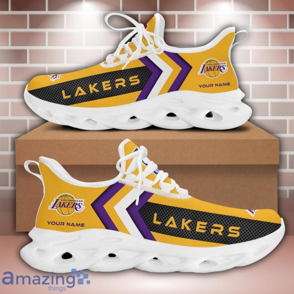 Los Angeles Lakers NBA Custom Name Personalized Sport Sneakers Max Soul Shoes For Fans Product Photo 1