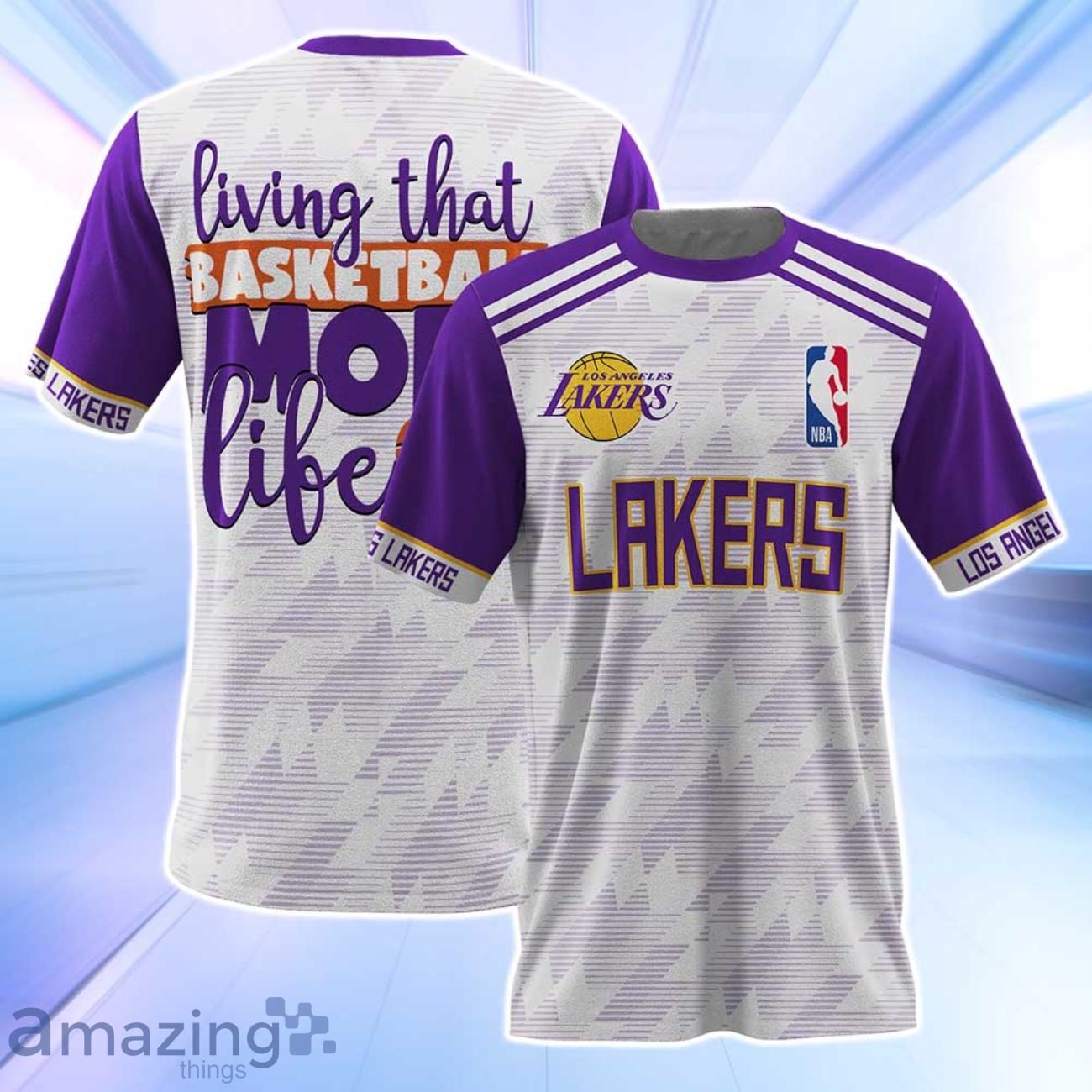 Los Angeles Lakers NBA Living That Basketball Mom Life 3D Shirt image Los Angeles Lakers NBA Living That Basketball Mom Life 3D Shirt Product Photo 1