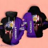 Los Angeles Lakers NBA US Flag Skull Team 3D Printed Hoodie and Zipper Hoodie
