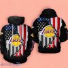 Los Angeles Lakers NBA US Flag Team 3D Design Printed Hoodie and Zipper Hoodie