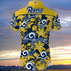 Los Angeles Rams Hawaiian Shirt Style Gift Tropical Flower Short Sleeve Product Photo 2