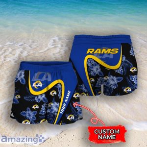 Los Angeles Rams NFL Floral Hawaiian Shirt And Shorts Custom Name Casual Comfort Combo For Fans Product Photo 4