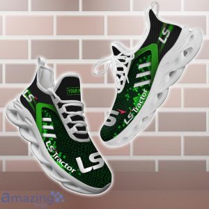 LS Tractor Shoes Green Square Pattern Custom Name Max Soul Sneakers For Men Women Product Photo 1