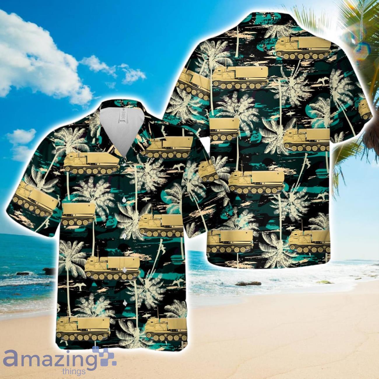 M270 A1 MLRS Rocket Launcher US Army Desert Sand 1990 Aloha Hawaiian Shirt US Army Beach Shirt Gift image M270 A1 MLRS Rocket Launcher US Army Desert Sand 1990 Aloha Hawaiian Shirt US Army Beach Shirt Gift Product Photo 1