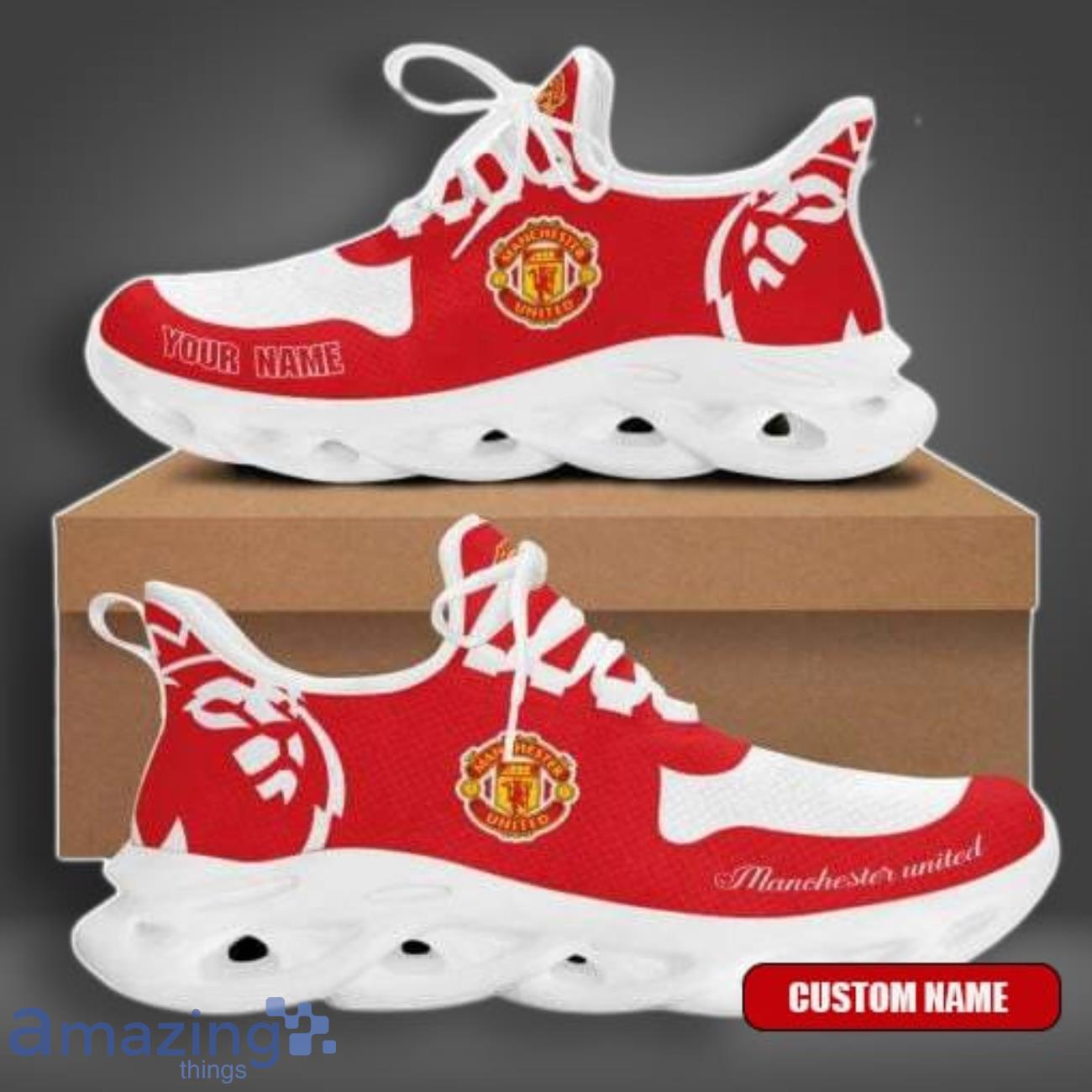 Manchester United Red Custom Name Max Soul Shoes Leading The Trend Of Sport Sneakers image Manchester United Red Custom Name Max Soul Shoes Leading The Trend Of Sport Sneakers Product Photo 1