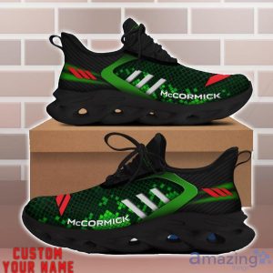 McCormick Shoes Green Square Pattern Custom Name Max Soul Sneakers For Men Women Product Photo 2