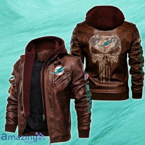 Men's Miami Dolphins 2D Leather Jacket Style Gift Product Photo 1