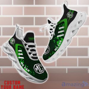 MG Shoes Green Square Pattern Custom Name Max Soul Sneakers For Men Women Product Photo 1