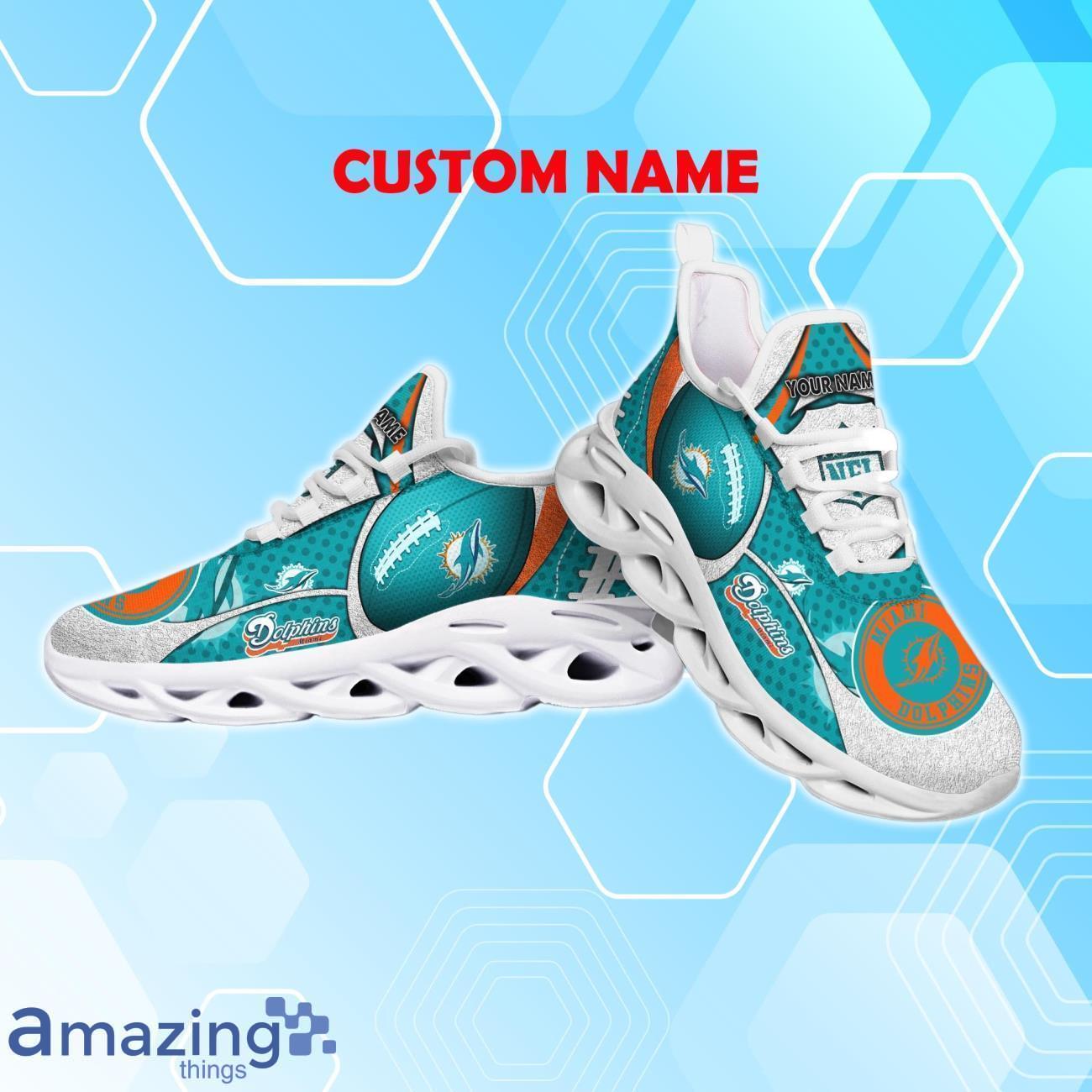 Miami Dolphins NFL Fan Edition Custom Name Max Soul Comfort Shoes image Miami Dolphins NFL Fan Edition Custom Name Max Soul Comfort Shoes Product Photo 3