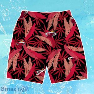 Miami Heat Team Logo Pattern Leaves Vintage Art Hawaiian Shirt & Short image Miami Heat Team Logo Pattern Leaves Vintage Art Hawaiian Shirt & Short Product Photo 4