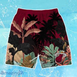 Miami Heat Team Logo Pattern Tropical Hawaiian Shirt & Short Product Photo 4