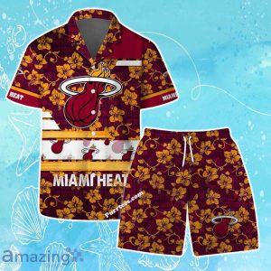 Miami Heat Team Logo Pattern Vintage Aloha Hawaiian Shirt & Short Product Photo 1