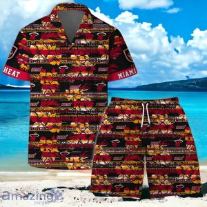 Miami Heat Team Logo Pattern Vintage Hawaiian Shirt And Short Product Photo 1