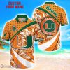 Miami Hurricanes Custom Name Floral Hawaiian Shirt Summer Beach Shirt For Fans