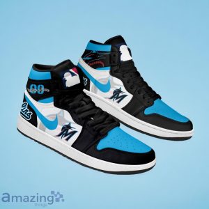 Miami Marlins MLB Air Jordan Hightop Custom Number & Name Trending Shoes Product Photo 2