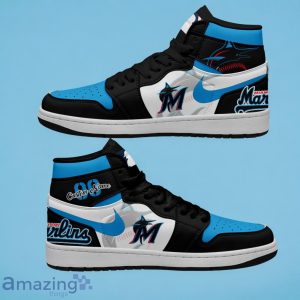 Miami Marlins MLB Air Jordan Hightop Custom Number & Name Trending Shoes Product Photo 1