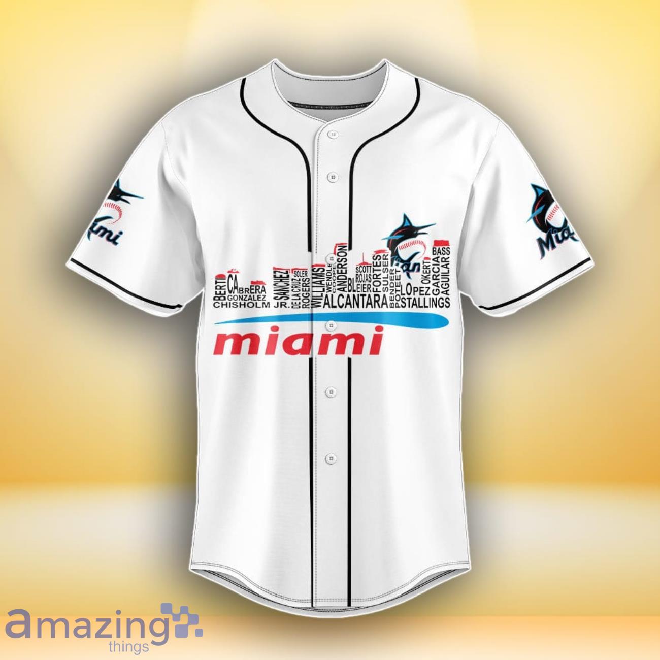 Miami Marlins MLB Custom Number & Name Baseball Jersey For Fans image Miami Marlins MLB Custom Number & Name Baseball Jersey For Fans Product Photo 2