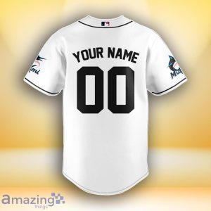 Miami Marlins MLB Custom Number & Name Baseball Jersey For Fans image Miami Marlins MLB Custom Number & Name Baseball Jersey For Fans Product Photo 3