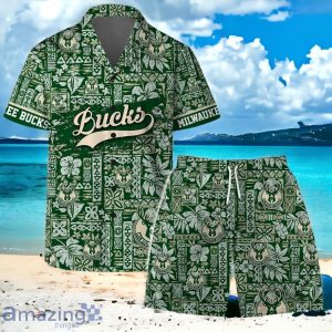 Milwaukee Bucks Team Logo Pattern Classic Hawaiian Shirt And Short Product Photo 1