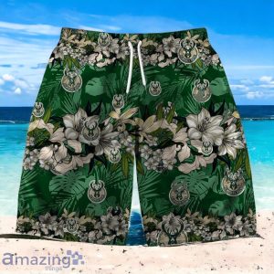 Milwaukee Bucks Team Logo Pattern Never Stop Hawaiian Shirt And Short Product Photo 3