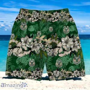 Milwaukee Bucks Team Logo Pattern Never Stop Hawaiian Shirt And Short Product Photo 4
