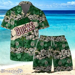 Milwaukee Bucks Team Logo Pattern Never Stop Hawaiian Shirt And Short Product Photo 1