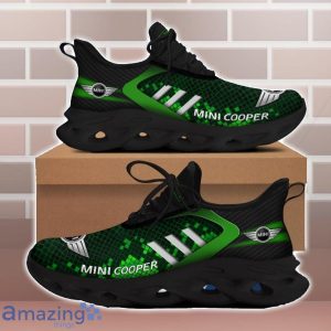 Mini cooper Shoes Green Square Pattern Custom Name Max Soul Sneakers For Men Women image Mini cooper Shoes Green Square Pattern Custom Name Max Soul Sneakers For Men Women Product Photo 2
