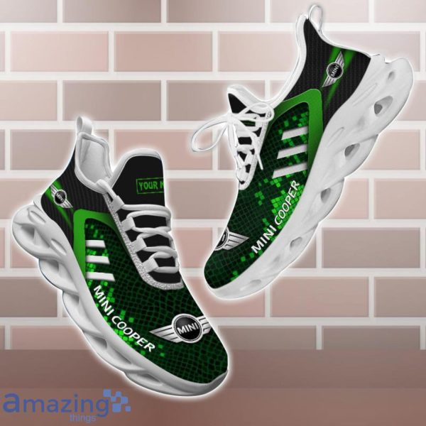 Mini cooper Shoes Green Square Pattern Custom Name Max Soul Sneakers For Men Women Product Photo 1