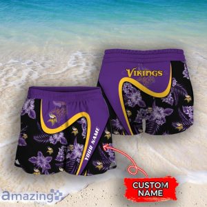 Minnesota Vikings NFL Floral Hawaiian Shirt And Shorts Custom Name Casual Comfort Combo For Fans Product Photo 4