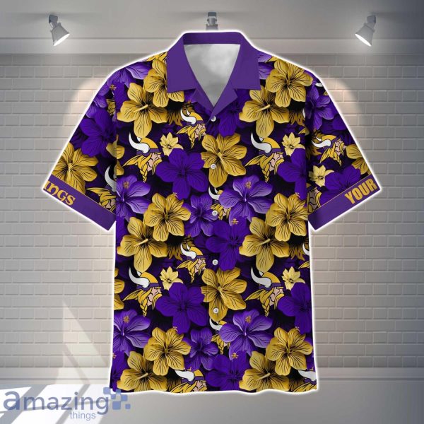 Minnesota Vikings NFL Flower Hawaiian Shirt Custom Name Gift Ideas For Men Women Product Photo 2
