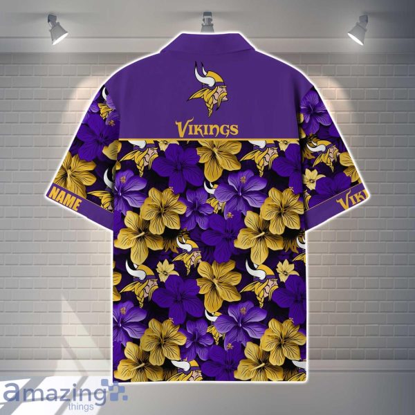 Minnesota Vikings NFL Flower Hawaiian Shirt Custom Name Gift Ideas For Men Women Product Photo 3
