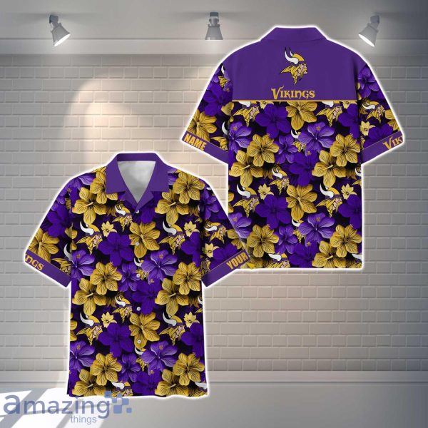 Minnesota Vikings NFL Flower Hawaiian Shirt Custom Name Gift Ideas For Men Women Product Photo 1