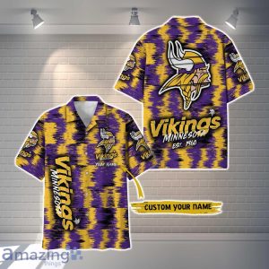 Minnesota Vikings NFL Hawaiian Shirt Vintage Custom Name For Fans Product Photo 1