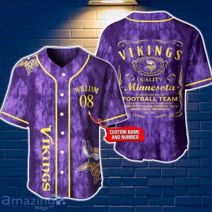 Minnesota Vikings NFL Jersey Baseball Shirt Exclusive Custom Number & Name Gift For Fans Product Photo 1