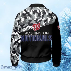 MLB Washington Nationals Camouflage Black Bomber Jacket Gift For Fans image MLB Washington Nationals Camouflage Black Bomber Jacket Gift For Fans Product Photo 2