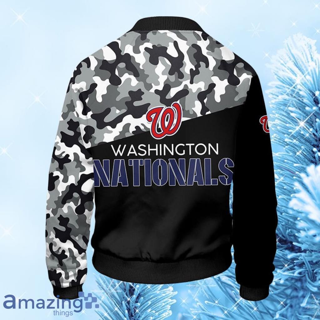 MLB Washington Nationals Camouflage Black Bomber Jacket Gift For Fans image MLB Washington Nationals Camouflage Black Bomber Jacket Gift For Fans Product Photo 2