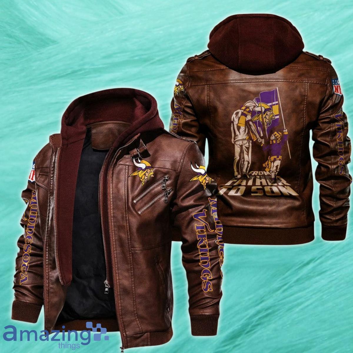 MN Vikings 2D Leather Jacket Style Gift image MN Vikings 2D Leather Jacket Style Gift Product Photo 2