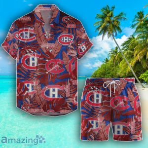 Montreal Canadiens Set Hawaiian Shirt And Shorts Combo Retro Style For Fans Product Photo 1