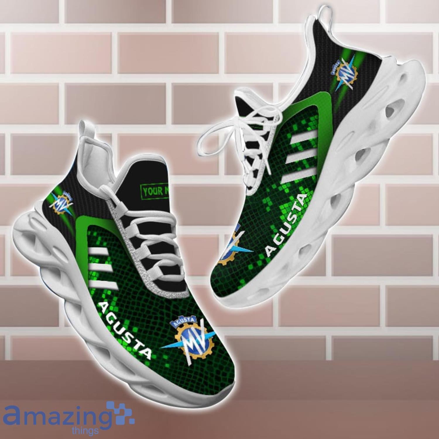 MV Agusta Shoes Green Square Pattern Custom Name Max Soul Sneakers For Men Women image MV Agusta Shoes Green Square Pattern Custom Name Max Soul Sneakers For Men Women Product Photo 1