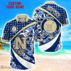 Navy Midshipmen Custom Name Floral Hawaiian Shirt Summer Beach Shirt For Fans
