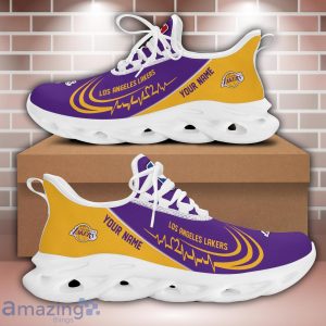 NBA Los Angeles Lakers Custom Name Personalized Sneakers Max Soul Shoes For Fans Product Photo 1